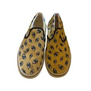 Vans Classic Slip-On Looking Glass Eyes Yellow Sneakers Women’s 9 – Worn In